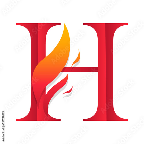 Fire Letter h Initial Logo Design