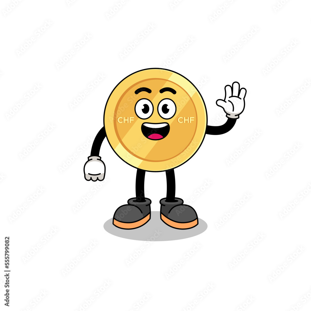 swiss franc cartoon doing wave hand gesture swiss franc cartoon doing wave hand gesture