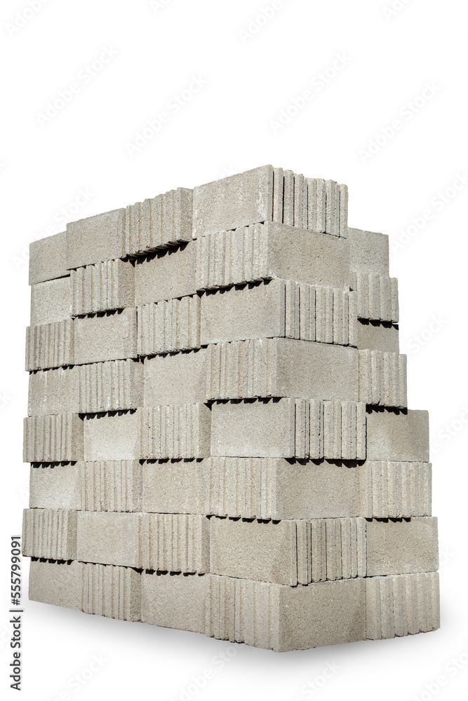 Texture of cinder blocks. Stacked cinder blocks as a background for ...