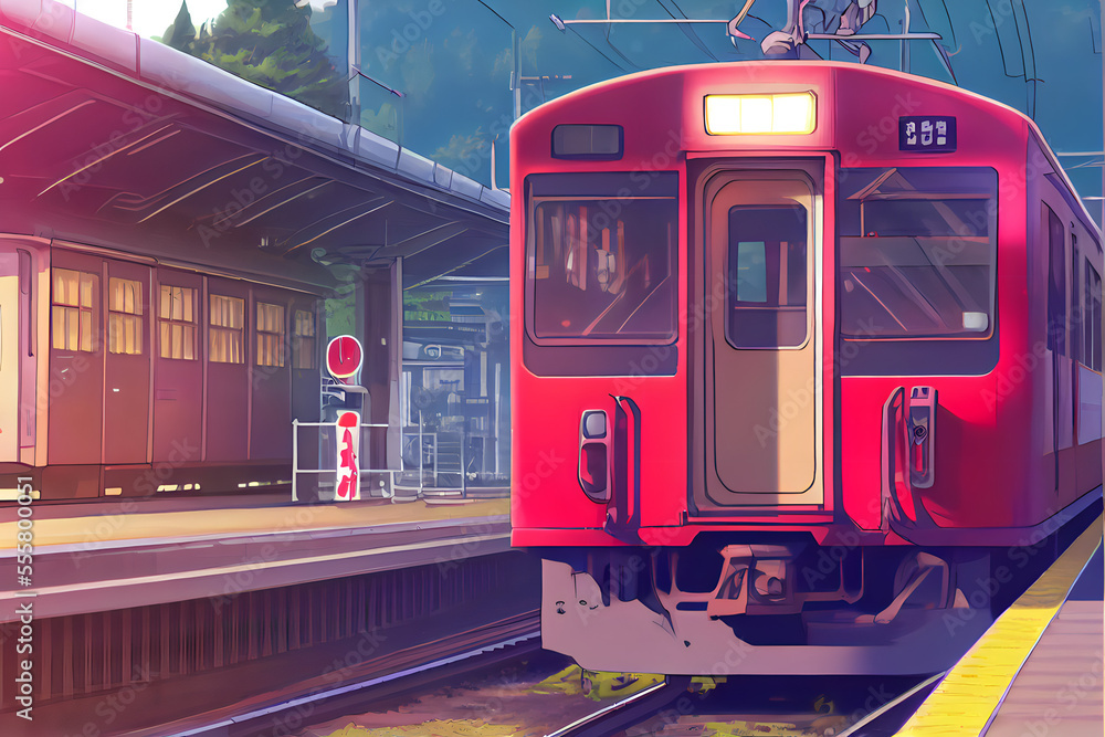 4595893 anime, train, artwork, vehicle, 5 Centimeters Per Second,  cityscape, night, city - Rare Gallery HD Wallpapers