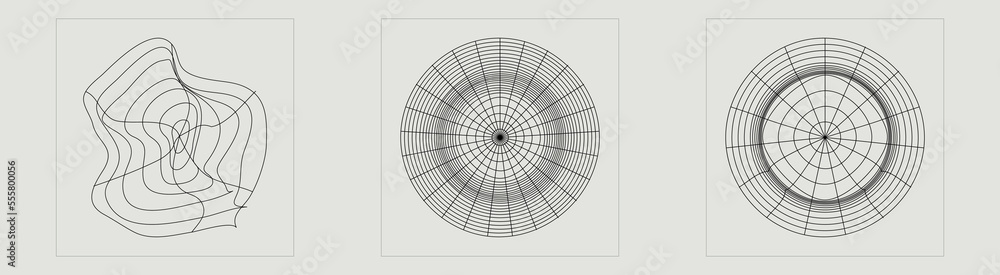 Brutalism shapes. Retro futuristic graphic ornaments. Modern abstract forms. Isolated on black background. Vector illustration Brutalism shapes. Retro futuristic graphic ornaments. Modern abstract forms. Isolated on black background. Vector illustration