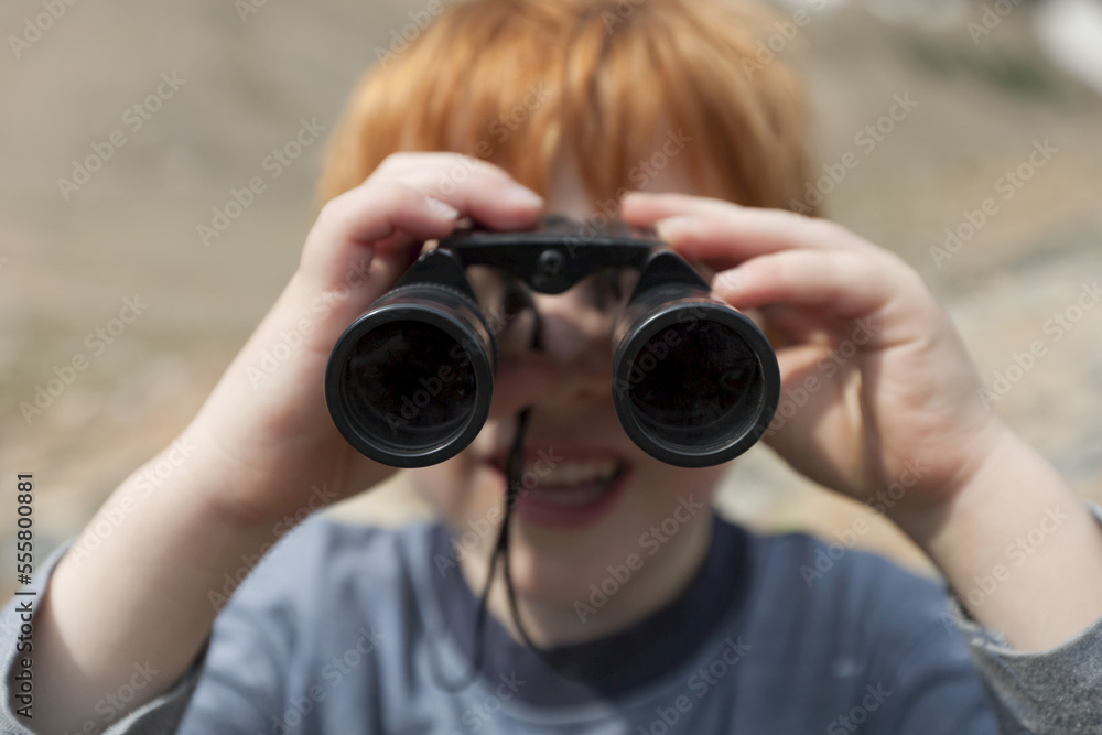 Boy with Binoculars, Jasper, Alberta, Canada Boy with Binoculars, Jasper, Alberta, Canada