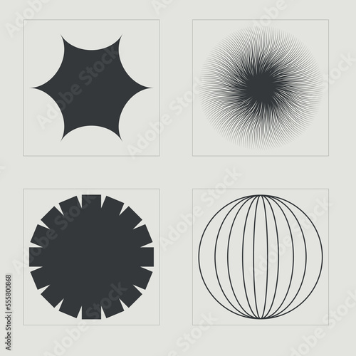 Retro futuristic elements for design. Retro futuristic graphic ornaments. Cyberpunk elements. Futuristic. Vector illustration