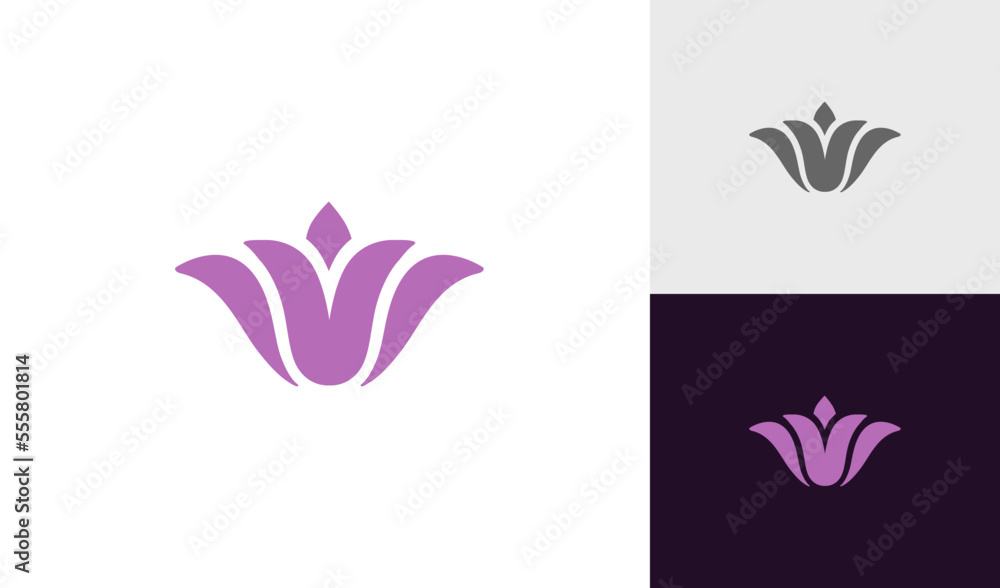 Simple flower logo design vector