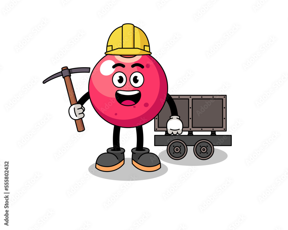 Mascot Illustration of cranberry miner