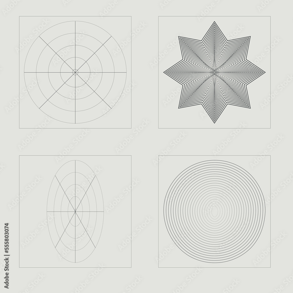 Vector Graphic Assets Set. Brutalism star and flower shapes. Templates for notes, posters. Stars, starburst . Vector illustration Vector Graphic Assets Set. Brutalism star and flower shapes. Templates for notes, posters. Stars, starburst . Vector illustration