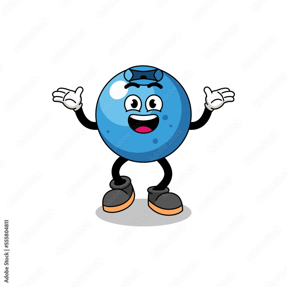 blueberry cartoon searching with happy gesture blueberry cartoon searching with happy gesture