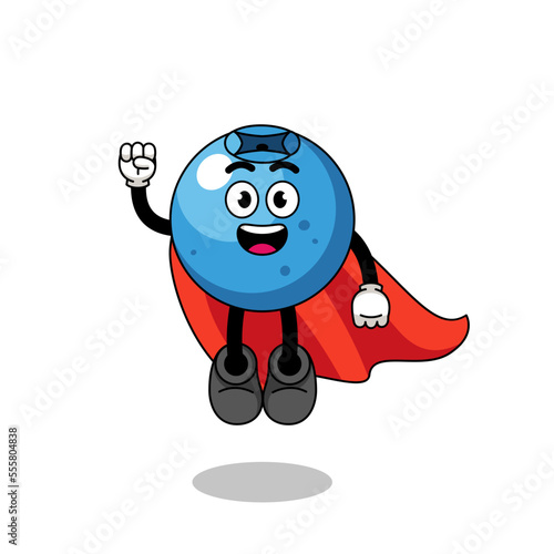 blueberry cartoon with flying superhero