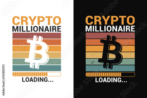 Crypto millionaire loading design for t-shirts, print, templates, logos, mug