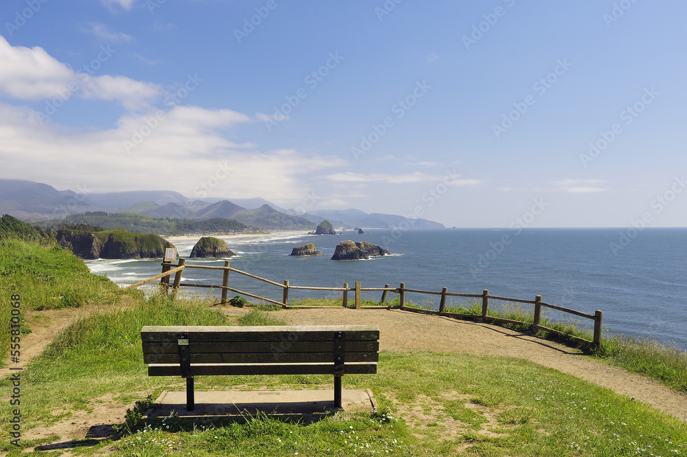 Cannon Beach View From Ecola State Park, Clatsop County, Oregon, USA