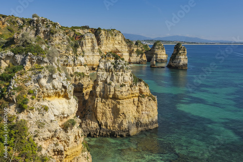 Ponta da Piedade looking toward Praia Do Camilo, Lagos, Algarve, Portugal photo