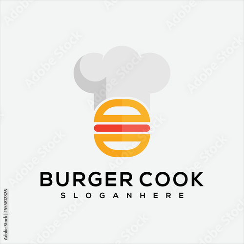 burger cook logo design gradient icon color