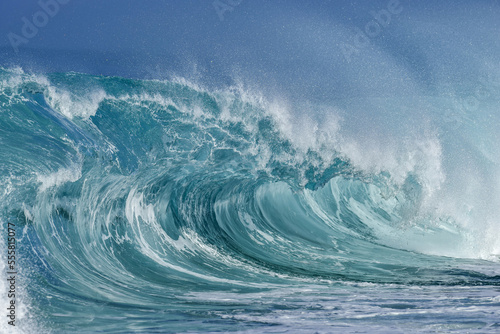 Big dramatic wave in the Pacific Ocean at Oahu, Hawaii, USA photo