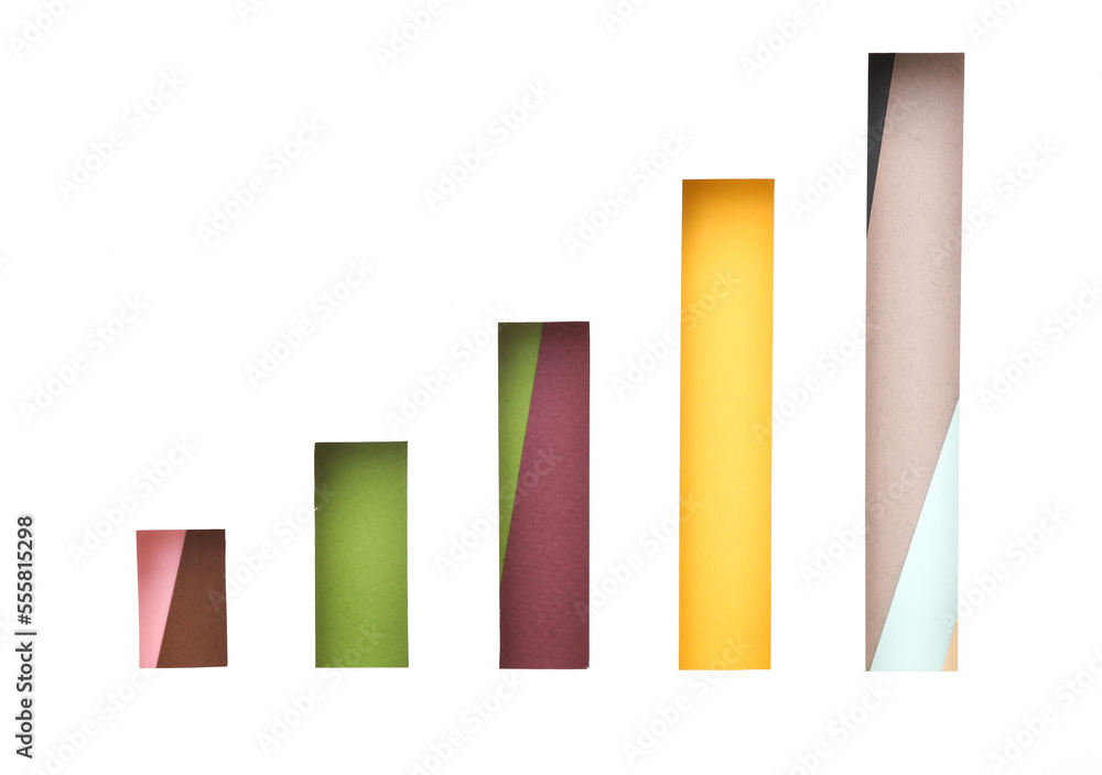 Charts cut out of paper hole. Business concept Charts cut out of paper hole. Business concept