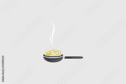 Illustration vector graphic of noodle in cooking pan