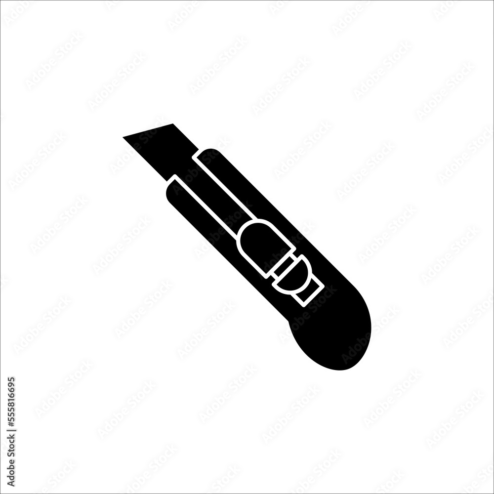 Cutter knife, stationery knife icon in trendy outline style design. Vector graphic illustration. Cutter icon for website design. Cutter knife, stationery knife icon in trendy outline style design. Vector graphic illustration. Cutter icon for website design.