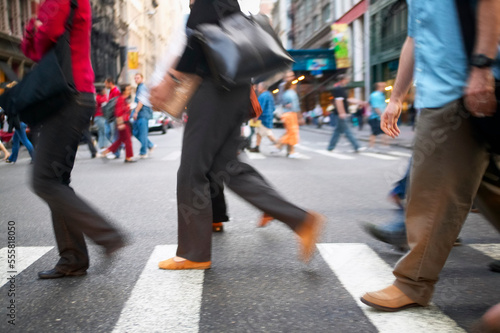 Pedestrians Crossing the Street, Soho, New York, USA photo