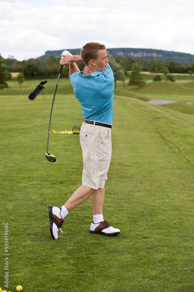 Man Golfing, Burlington, Ontario, Canada Man Golfing, Burlington, Ontario, Canada