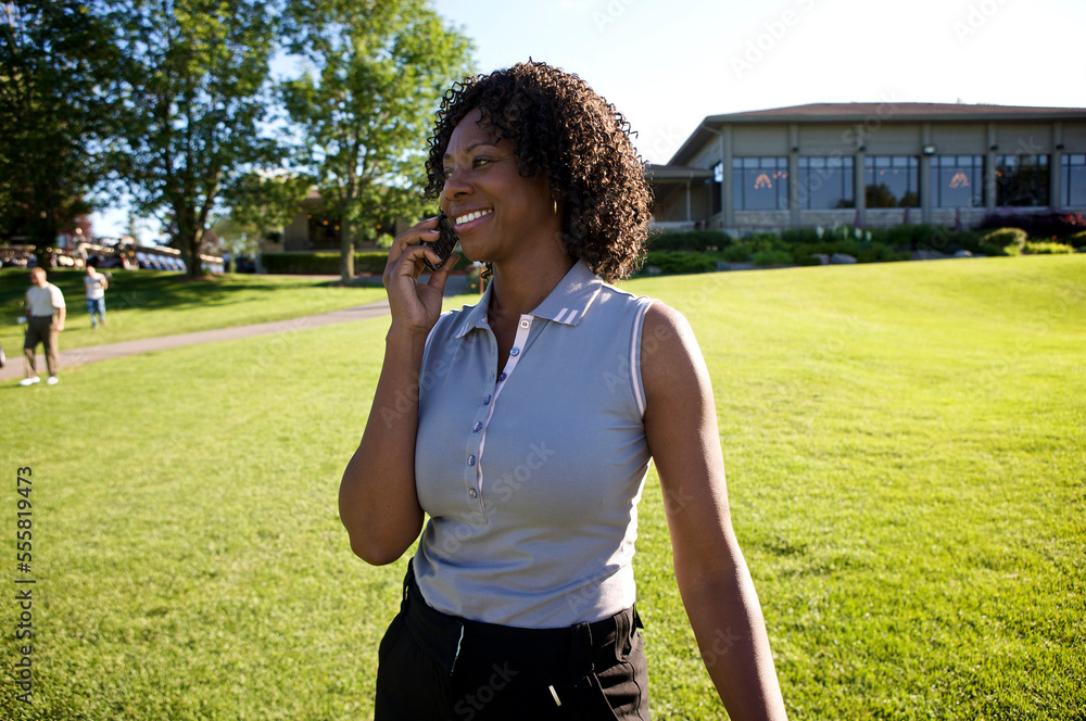 Golfer with Cellular Phone, Burlington, Ontario, Canada Golfer with Cellular Phone, Burlington, Ontario, Canada