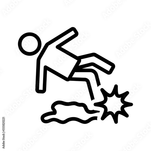 Black line icon for Incident