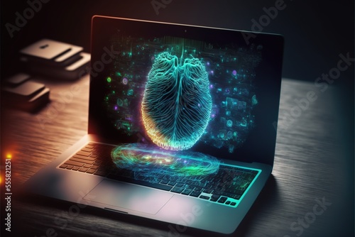 Digital illustration about fingerprint and technology.