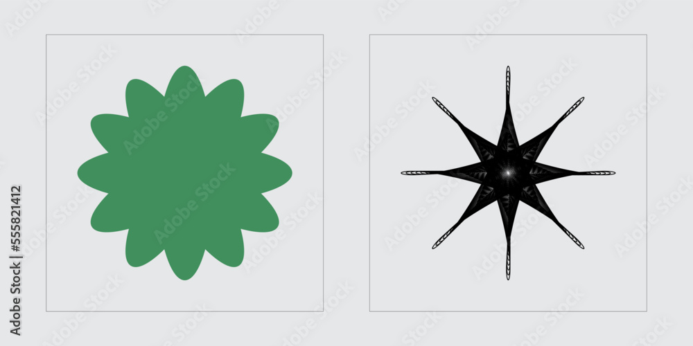 Fototapeta premium Vector Graphic Assets Set. Extraordinary Graphic Assets. Cyberpunk elements. Stars, starburst . Vector illustration