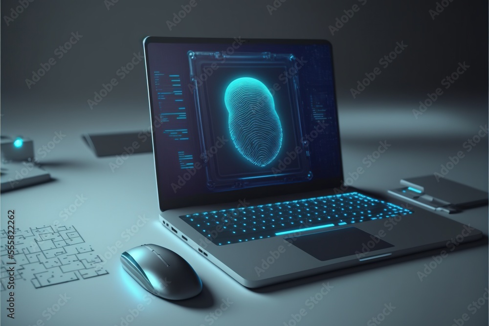 Digital illustration about fingerprint and technology. Digital illustration about fingerprint and technology.