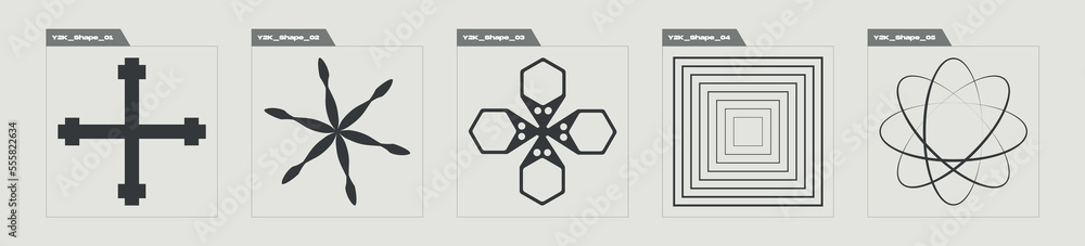 Vector set of Y2K. Large set of retro objects for design. Modern abstract forms. Anti-design. Vector illustration Vector set of Y2K. Large set of retro objects for design. Modern abstract forms. Anti-design. Vector illustration