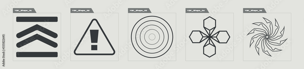 Brutalism shapes. Large set of retro objects for design. Elements for graphic decoration. Projects, posters, banners. Vector illustration Brutalism shapes. Large set of retro objects for design. Elements for graphic decoration. Projects, posters, banners. Vector illustration