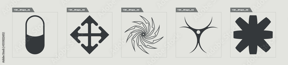 Set of Y2K style vectors of objects. Rave psychedelic retro futuristic set. Objects in y2k style. Stars, starburst . Vector illustration Set of Y2K style vectors of objects. Rave psychedelic retro futuristic set. Objects in y2k style. Stars, starburst . Vector illustration