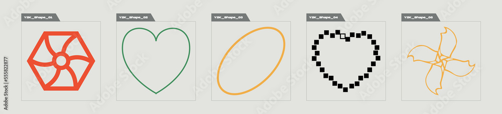 Brutalism shapes. Big collection of abstract graphic geometric symbols. For modern T-shirts designed. Futuristic. Vector illustration Brutalism shapes. Big collection of abstract graphic geometric symbols. For modern T-shirts designed. Futuristic. Vector illustration