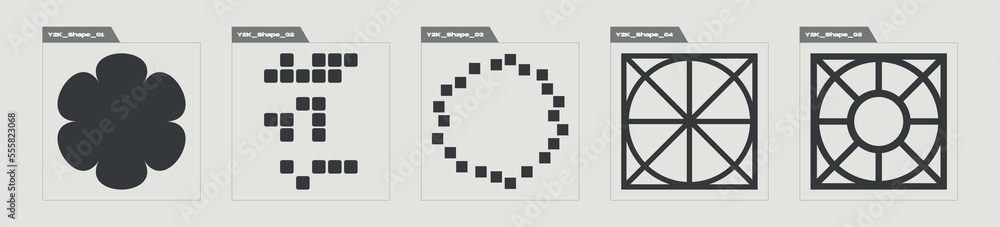 Retro futuristic elements for design. Trendy geometric postmodern figures. Elements for graphic decoration. Projects, posters, banners. Vector illustration Retro futuristic elements for design. Trendy geometric postmodern figures. Elements for graphic decoration. Projects, posters, banners. Vector illustration