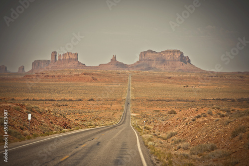 Monument Valley looking South on US Route 163, Utah, USA photo