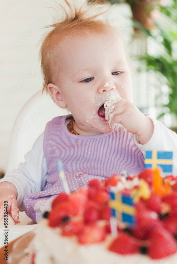 Little Girl Eating Cake Little Girl Eating Cake