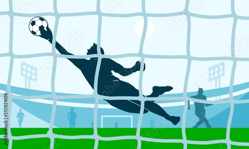 Great editable vector design of goalkeeper in action best for your digital design and print