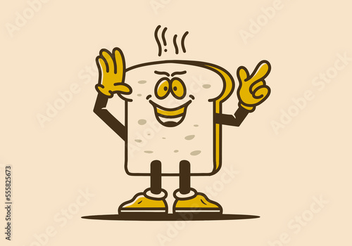 Mascot illustration design of a white bread