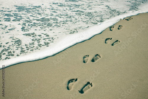 Footprints in the Sand, Harris Beach State Park, Brookings, Oregon, USA photo