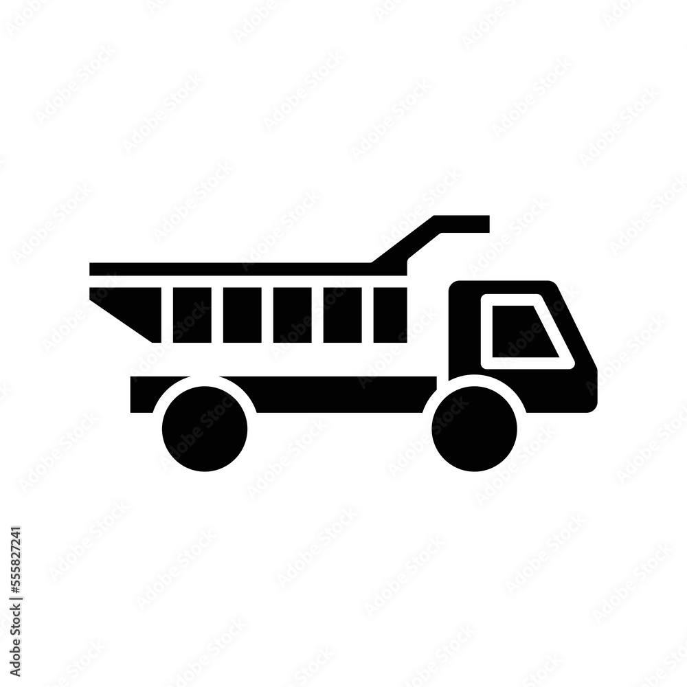 Truck construction icon illustration. glyph icon style. icon related to truck construction. Simple vector design editable