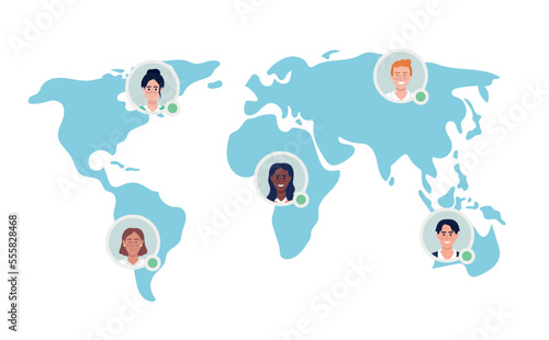 International employment flat concept vector illustration. Overseas worker. Editable 2D cartoon characters on white for web design. Global network creative idea for website, mobile, presentation