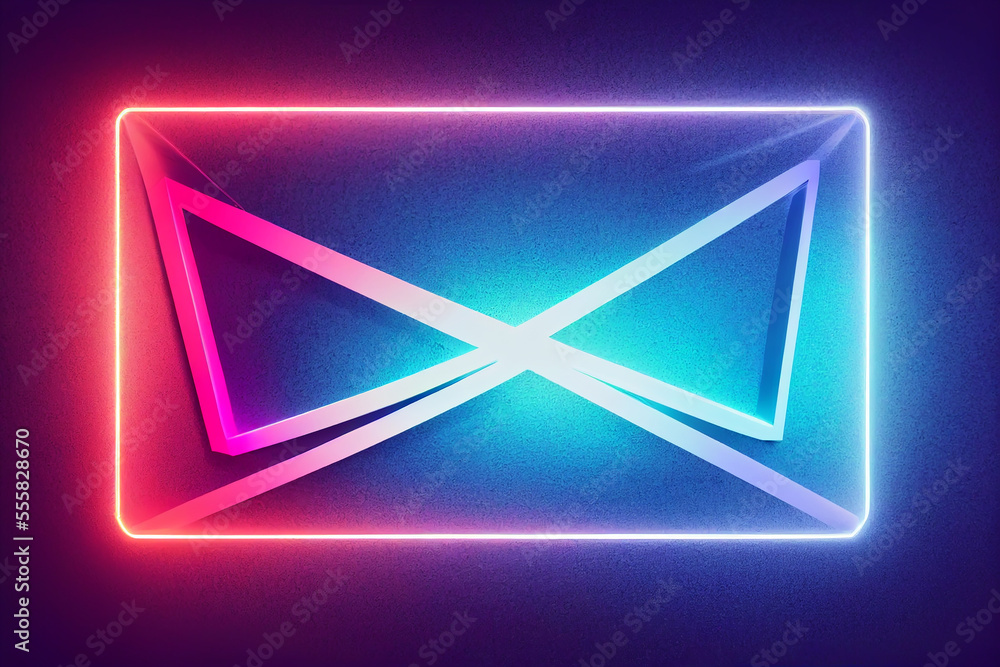 Square rectangle picture frame with two tone neon color motion graphic on isolated black background Square rectangle picture frame with two tone neon color motion graphic on isolated black background