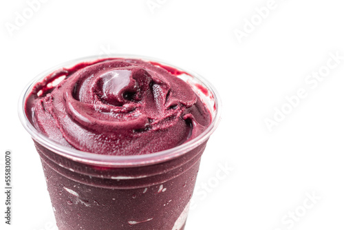 Acai bowl on white background.