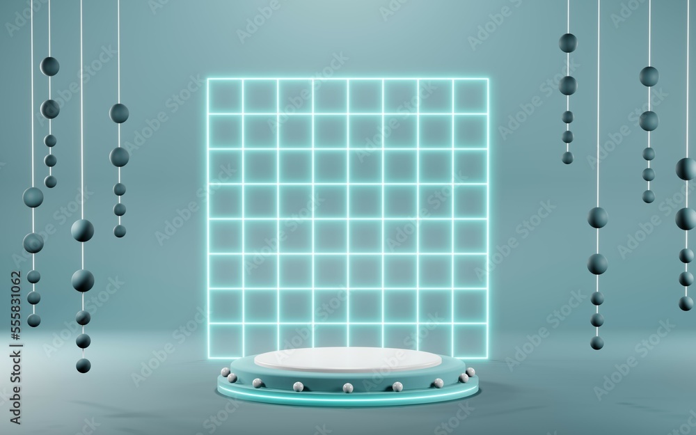3D render of Podium background in blue tones for displaying cream products. cosmetics 3D render of Podium background in blue tones for displaying cream products. cosmetics