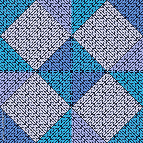 北欧風のイラスト、編み込み模様の背景イラスト、パッチワークのバックグラウンド、棒針編みの背景イラスト