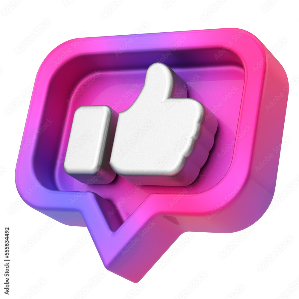 Like icon. 3D icon. 3D illustration. Like icon. 3D icon. 3D illustration.
