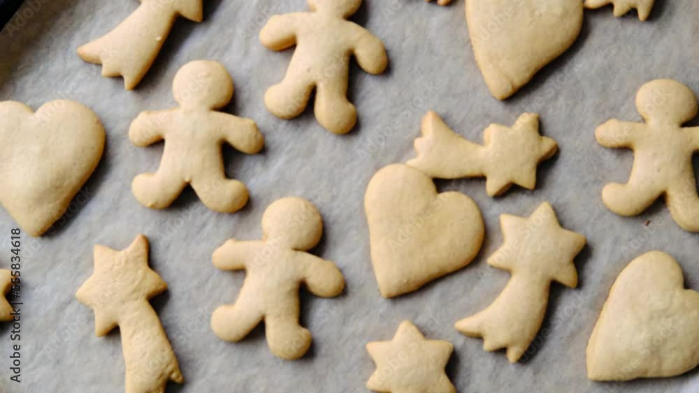 ready-baked ginger cookies on a baking sheet. ready-baked ginger cookies on a baking sheet.