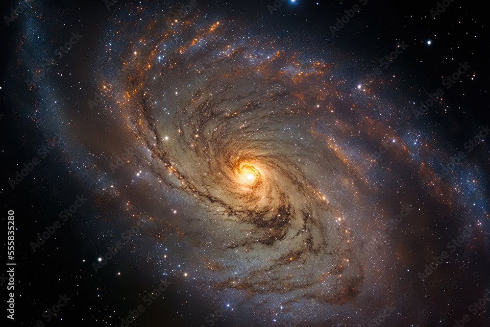 Fototapeta premium image of the Milky Way galaxy in close up, including stars and cosmic dust. Generative AI