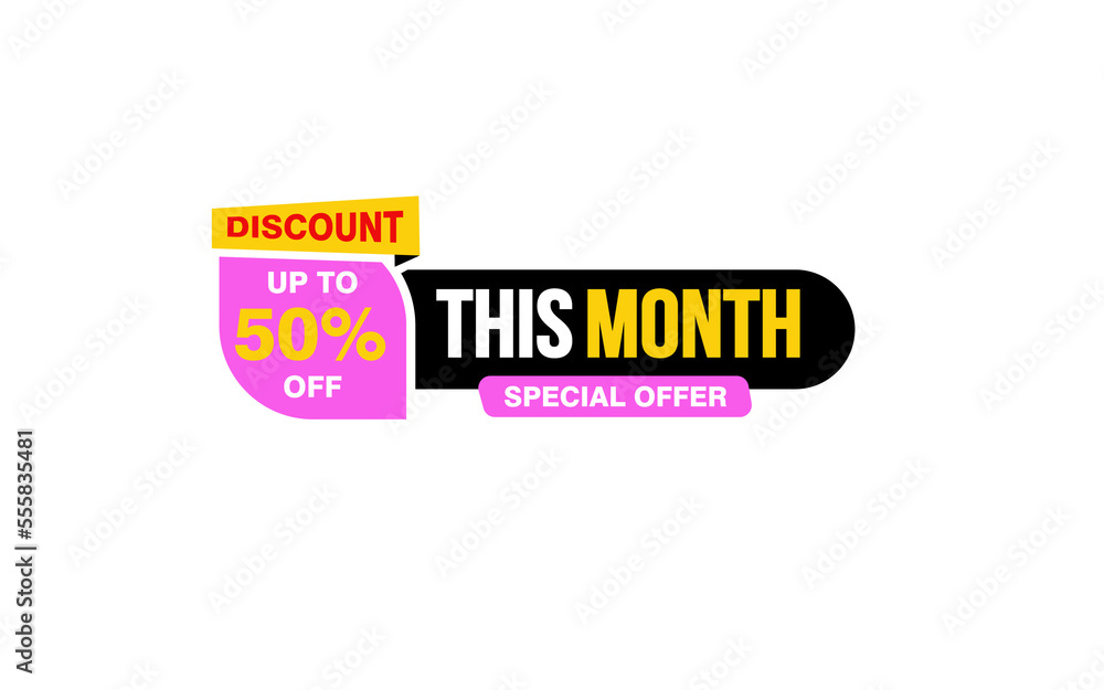 Obraz premium 50 Percent discount offer, clearance, promotion banner layout with sticker style. 