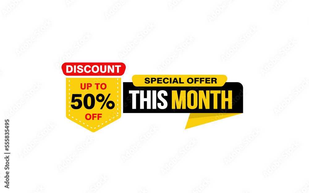 50 Percent discount offer, clearance, promotion banner layout with sticker style.
50 Percent discount offer, clearance, promotion banner layout with sticker style.