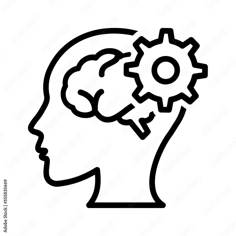 Black line icon for Artificial Intelligence Black line icon for Artificial Intelligence