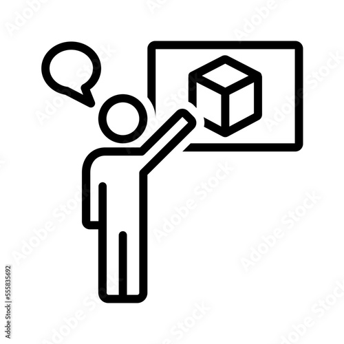 Black line icon for Demo